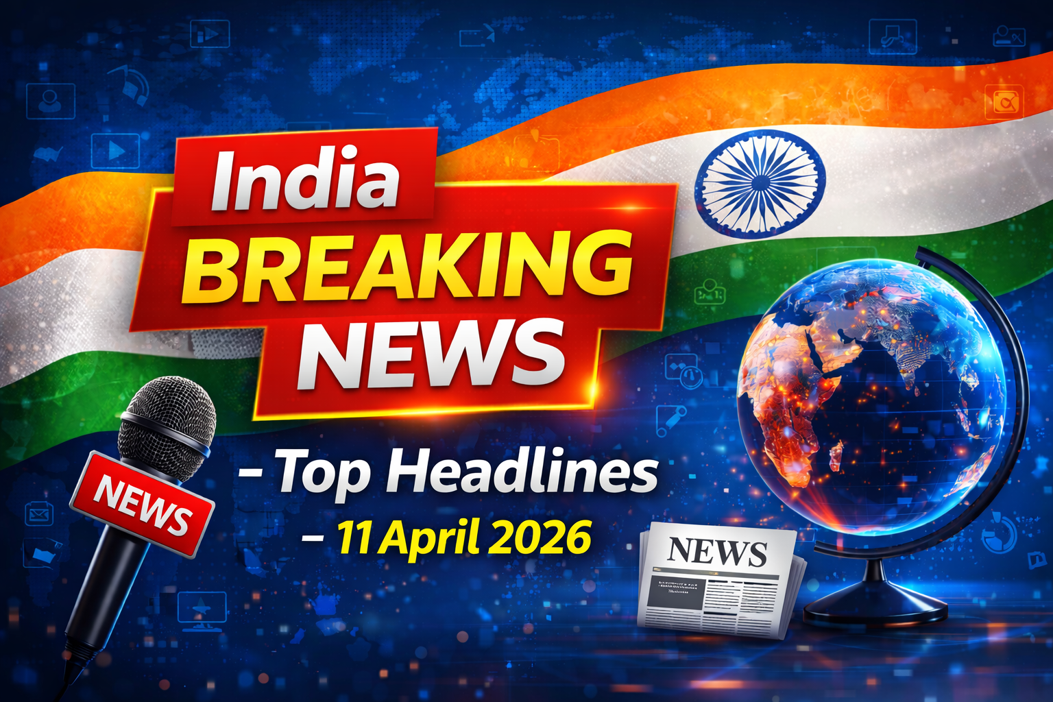 Breaking news India today showing political rallies, oil price rise, and weather warning updates